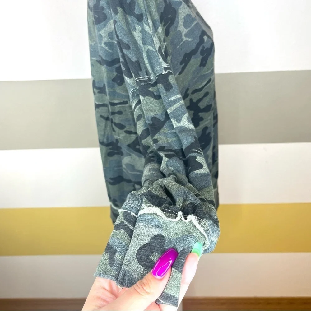 Sundry Green Ragen Camo Camouflage Grunge Western Soft Casual Lounge Sweatshirt - Picture 11 of 15